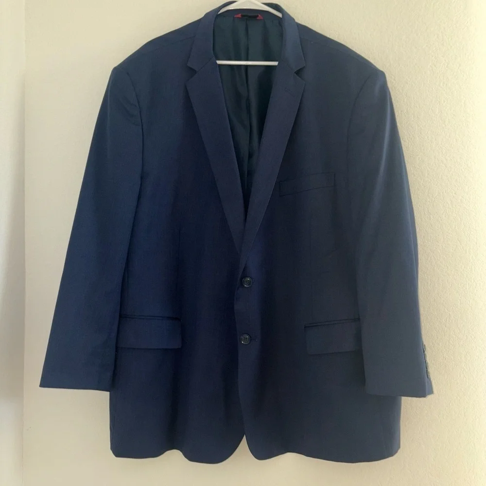 Wool Sportscoat Men’s Big Tall Blue Linea Uomo 56 R